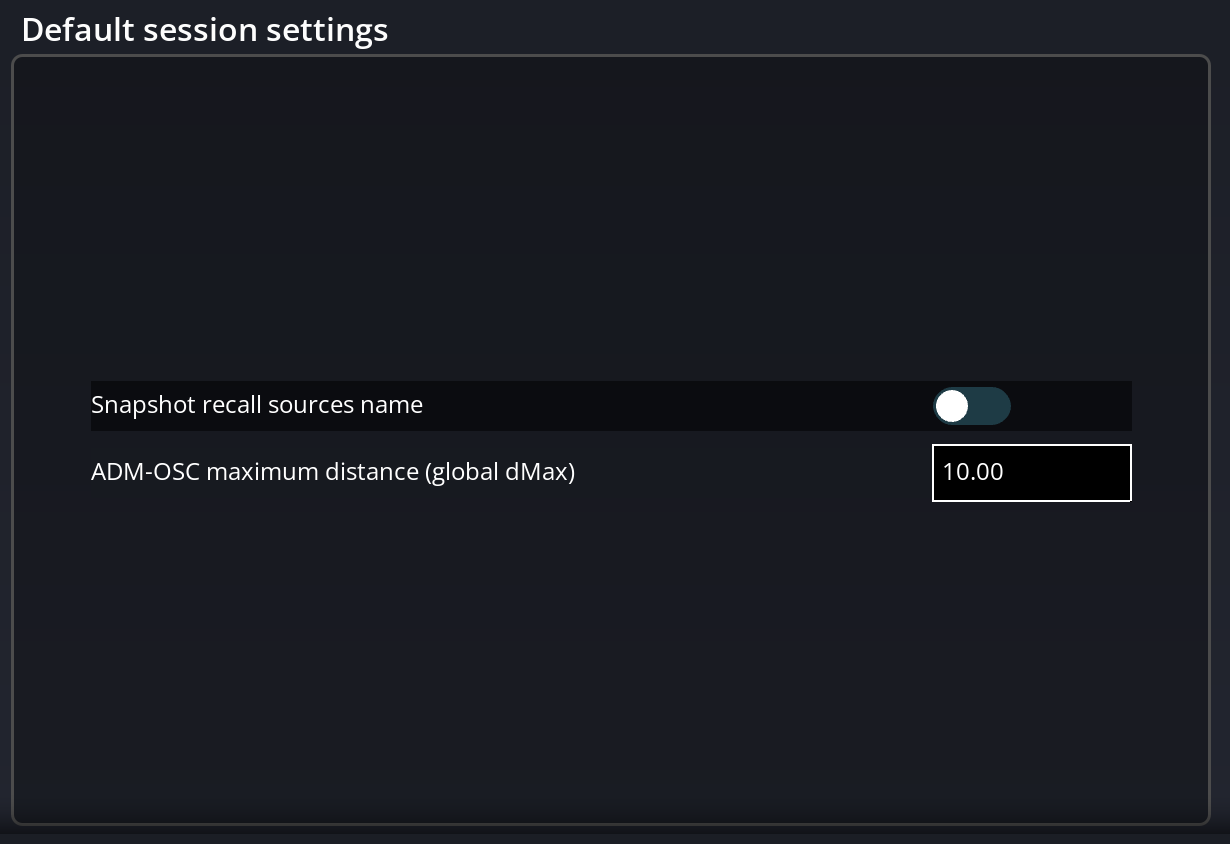 Default Session Settings